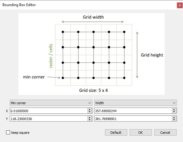 Rasterize grid dialog